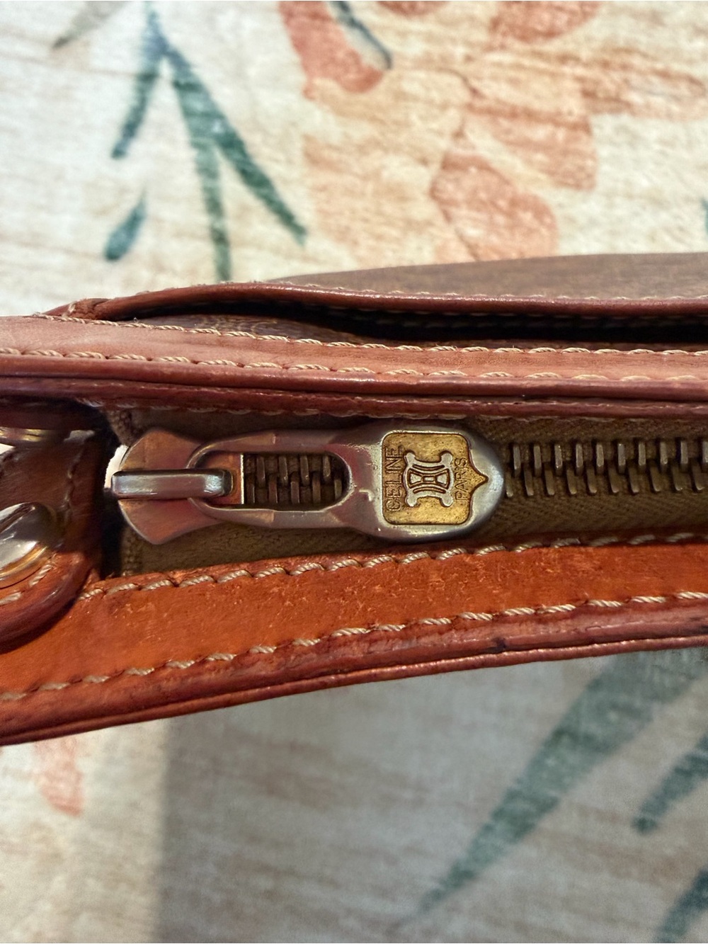 Vintage Celine Macadam Monogram Leather Wristlet Clutch Made in Italy - Picture 7 of 13